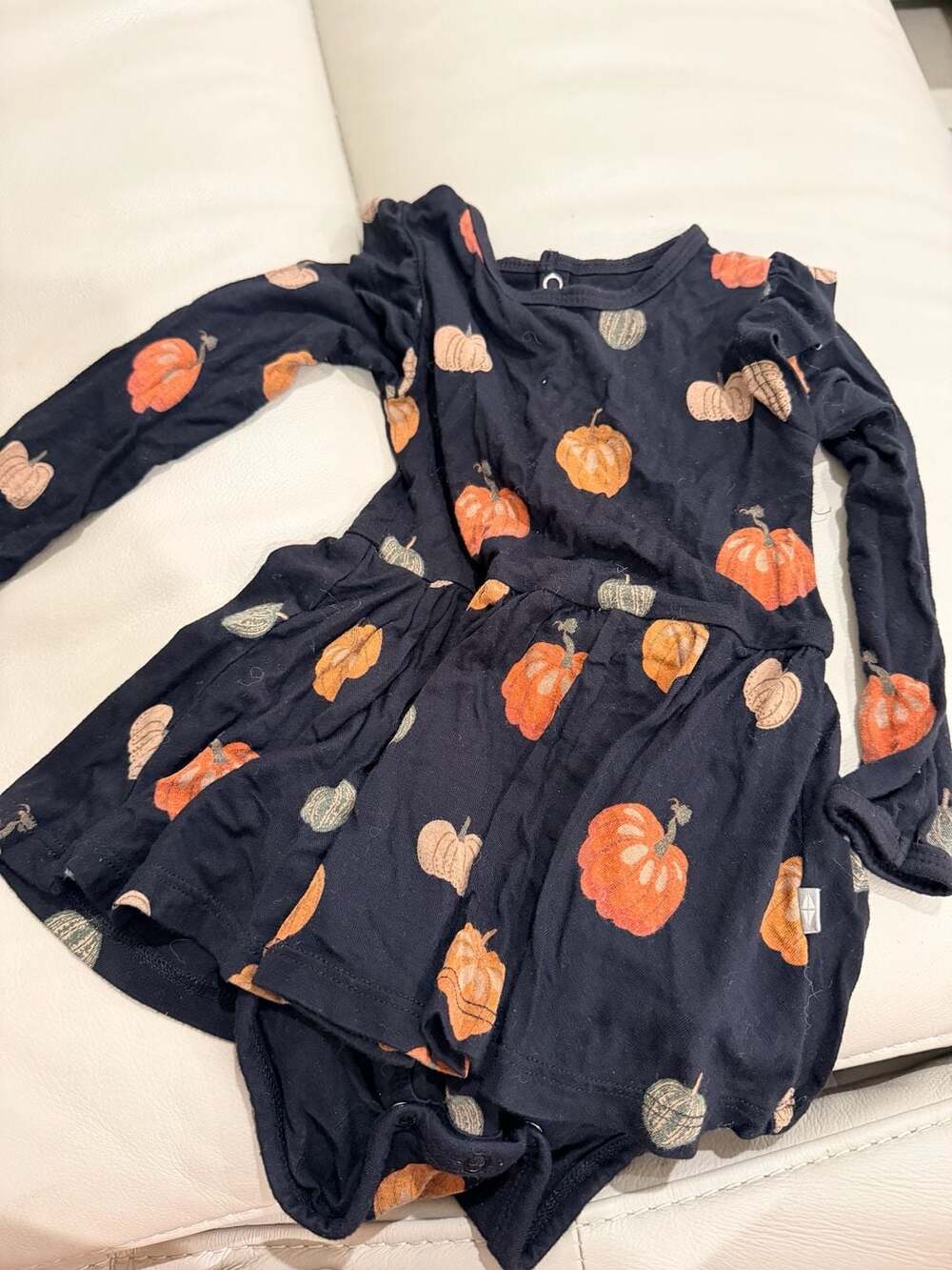 Kyte Baby Twirl Dress Midnight Pumpkin Size 12-18 Fall Halloween